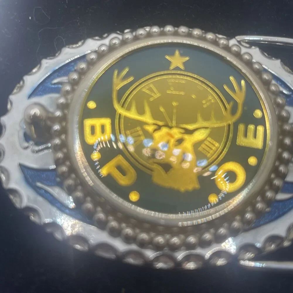 Vintage Benevolent Protective Order Of The Elks Belt Buckle Silver Tone BPOE